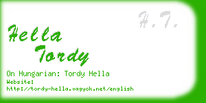 hella tordy business card